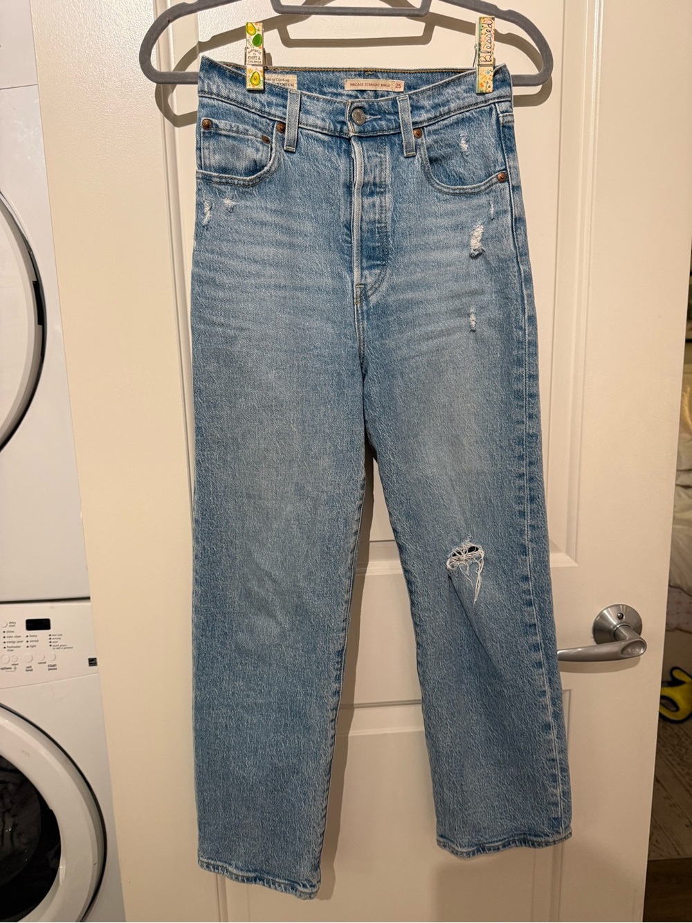 Levi's Light Blue High-Rise Straight-Leg Jeans - Picture 2 of 6